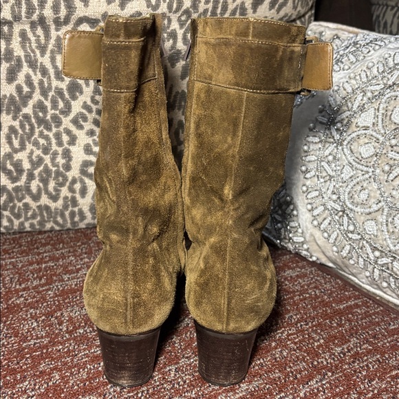 Bottega Veneta olive green brown Suede Heeled Boots classic elegant boot 10.5 - Picture 3 of 15
